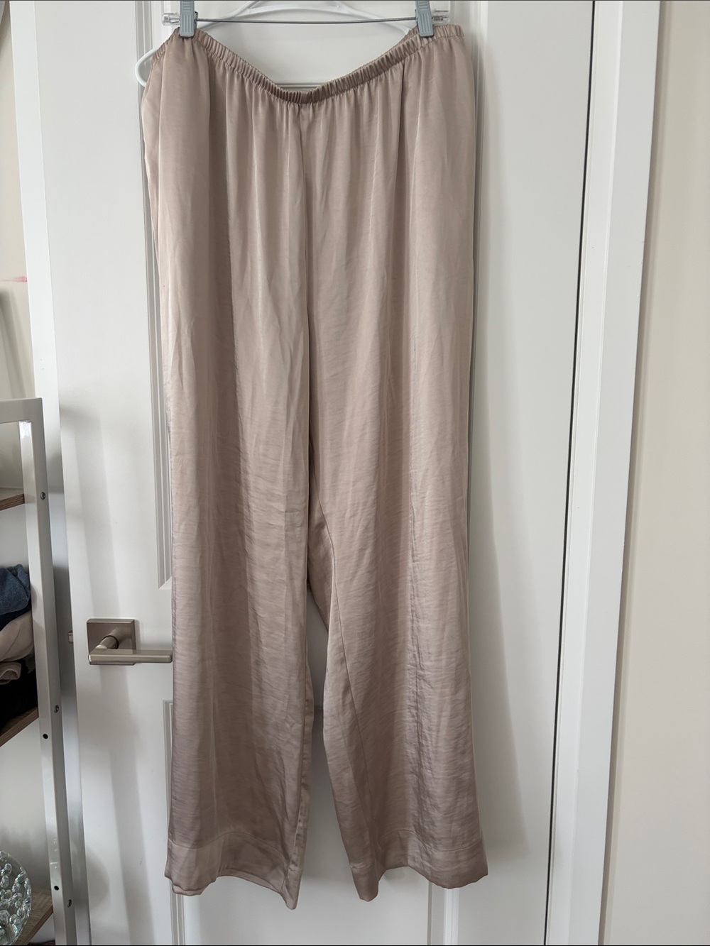 a new day Wide Leg Satin-Look Pants in Taupe